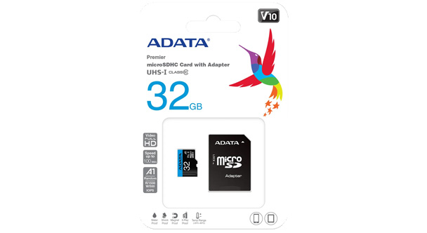 Карта MicroSDHC 32GB A-Data Class 10 + SD адаптер