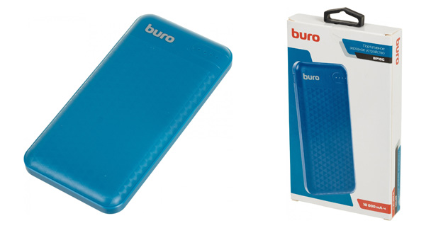 PowerBank Buro BP10G 10000mAh 2.1A синий