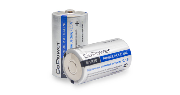 Батарейка GoPower LR20 D BL2 Alkaline 1.5V 