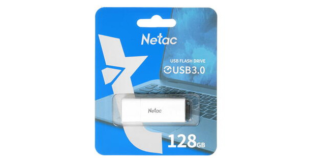 Флеш-накопитель USB 3.0 128GB Netac U185 белый с LED индикатором