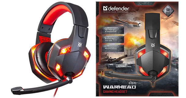 Гарнитура Defender Warhead G-370 черный/красный