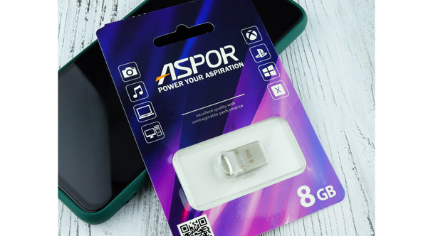 Флеш-накопитель USB 2.0 8GB Aspor PK_TG105 металл