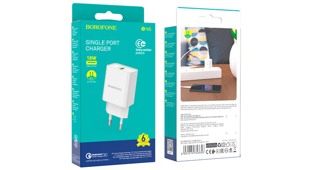 СЗУ Borofone BN5 QC3.0 + кабель microUSB белое