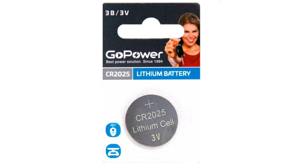 Батарейка GoPower CR2025 BL5 Lithium 3V