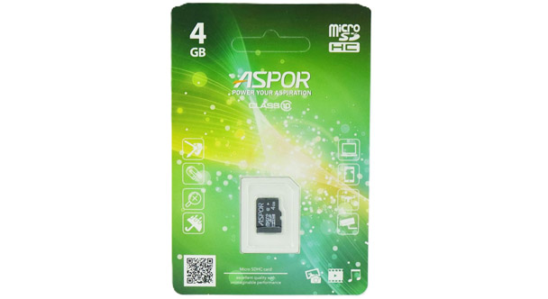 Карта MicroSDHC 4GB Aspor 10class