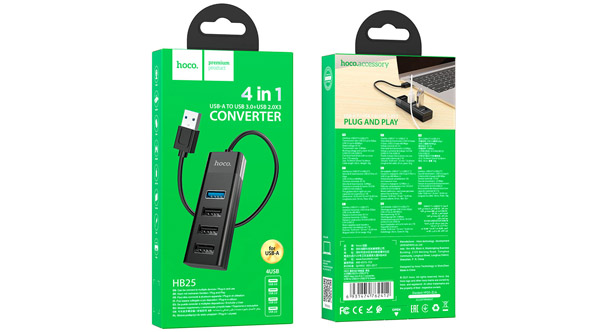 USB-HUB HOCO HB25 Easy 4 в 1 USB3.0